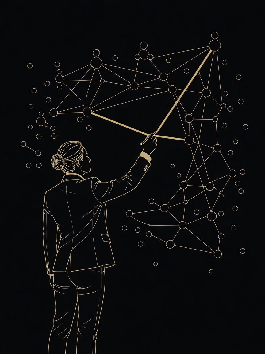 Gold line drawing: mapping a hostile network, drawing the protocol.